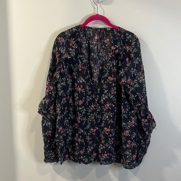 Paige “Keena” floral button up ruffle top XL - Picture 2 of 4